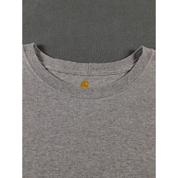 Carhartt Men’s Loose Fit Long Sleeve Pocket Tee Shirt Heather Gray Size 2XL - Picture 3 of 11